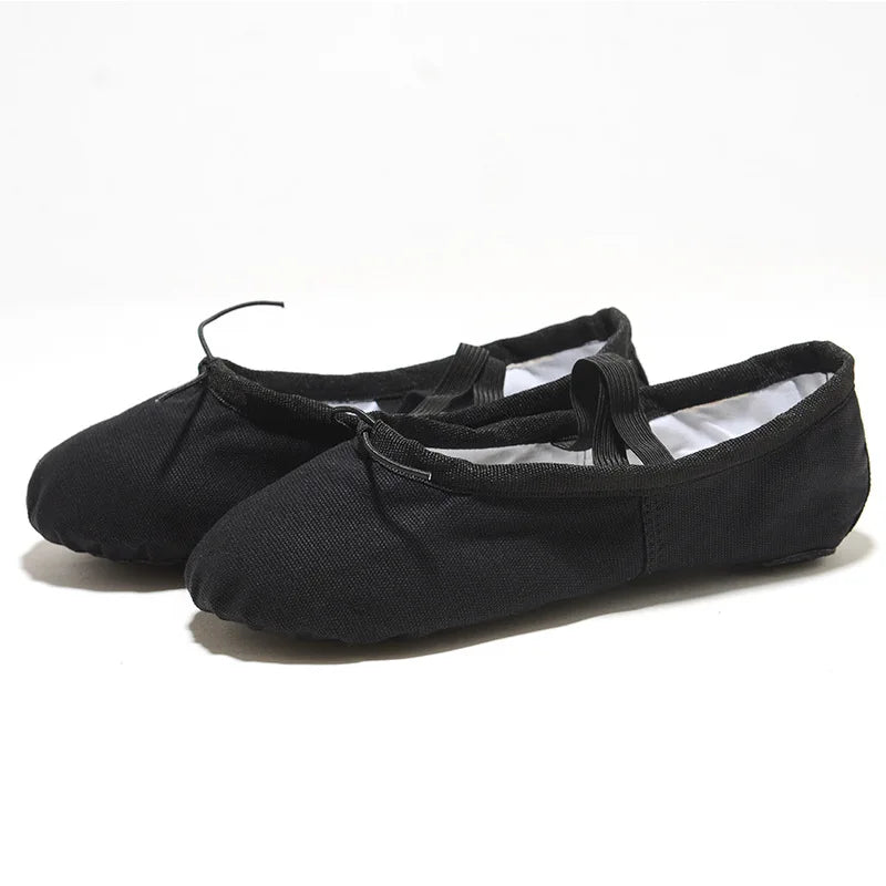 Flat Head Slippers for Kids, Soft Ballet Slippers, Belly Dance Shoes, Yoga, Gym, Black and White, Women and Men