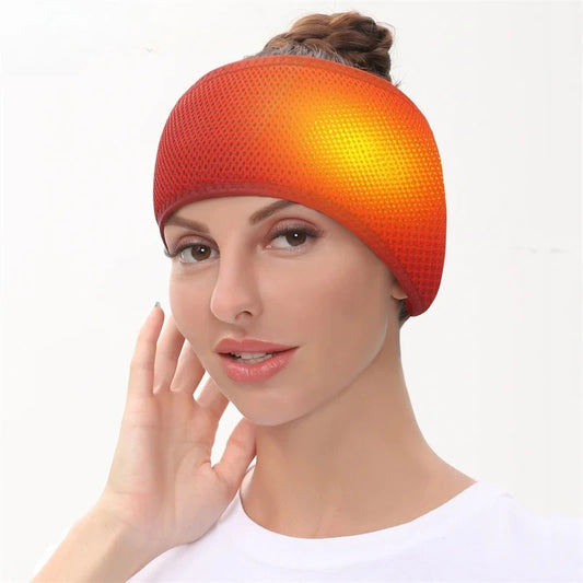 Electric Heating Head Wrap, Headache Relief Headband, Heated Head Belt, Scalp, 3 Temperature Levels for Migraines, Relaxing