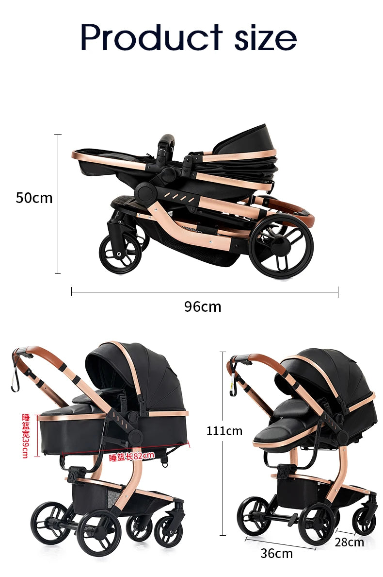 Cochecitos 3 en 1, cochecito de bebé, asiento de coche, cochecito de viaje, cochecito para recién nacidos, paisaje alto, artículos para madres, niños y bebés.