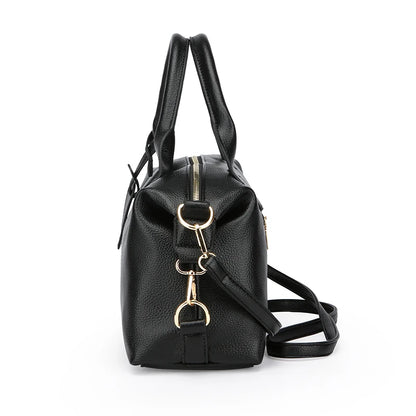 Genuine Brand Soft Leather Shoulder Bag For Women Casual Tote Bag Female Solid Color Purse Simple Design Handbag Commuting Sac
