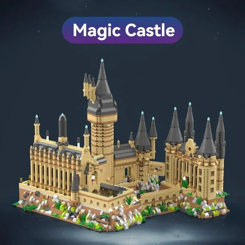 New Magic Hogwarts Castle Micro Building  Blocks Street View Architecture Creative MOC Model Kit  Kids Christmas Birthday Gifts