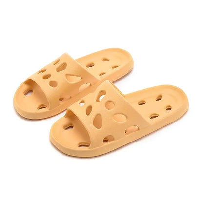 Bathroom Shower Slippers for Men and Women, Hollow Slides, Eva Shoes, Soft Non-Slip Slippers, Pair of Indoor and Outdoor Sandals, Summer 