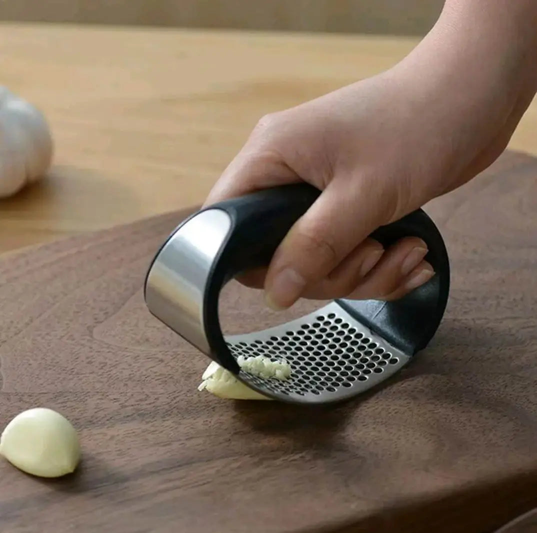 Prensa de ajo de acero inoxidable, picadora manual, herramientas curvas para picar frutas y verduras, utensilios de cocina