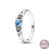 925 Sterling Silver Anéis Empilháveis para Mulheres, Coração Infinito, Esmalte Vermelho, Anel de Casamento, Jóias Presente, Original, Novo