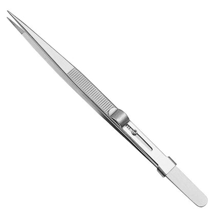 Pinzas de acero inoxidable con cierre deslizante ajustable, antiestáticas, herramienta para la fabricación de joyas y reparación de componentes electrónicos.