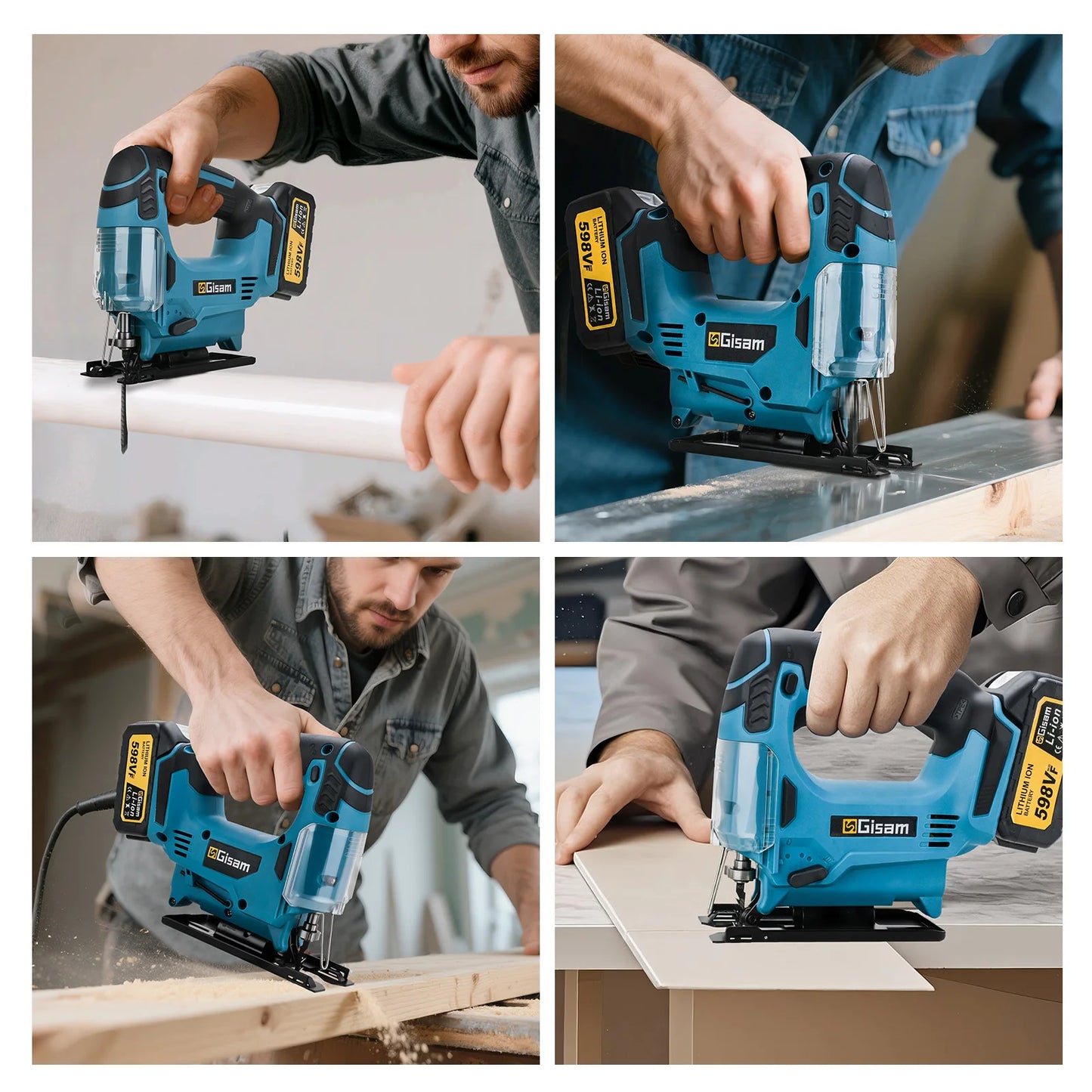 Gisam 26mm Electric Jigsaw Portable Cordless Saw Multi-Function Wood Cutting Woodworking Machines For Makita 18V Battery pin