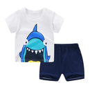 New Boys Summer Clothing Set Full Bear Print Cotton Short Sleeve T-shirts and Shorts 2PCS Breathable Outfit For Girls