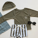 2025 Summer Baby Boys Swimsuit Long Sleeves One Piece Swimwear for Kids Toddler Cartoon UPF50+ Rash Guards Infant Bathing Sui