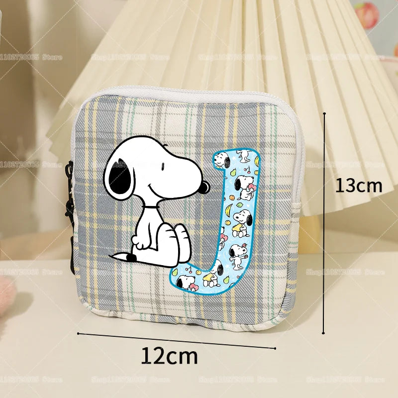 Snoopys Storage Bag Women Large-capacity Lipstick Sanitary Napkin Storage Bag Cute Anime Travel Portable Simple Girls Coin Purse