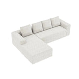 Cloud-shaped corner sofa with L-shaped chaise lounge, suitable for living room and bedroom, no assembly required.