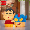 Linkgo Sanrio Building Block Pen Holder Luffy Stitch Chopper Pochacco Kuromi DIY Assembly Super Mario Puzzle Mini Bricks Toys