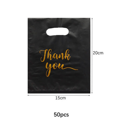 Obrigado Sacos De Presente De Plástico, Casamento, Aniversário, Convidado, Envoltório De Presente, Pequena Empresa, Doces, Pastry Store Packaging, 100 Pcs, 50 Pcs, 10Pcs