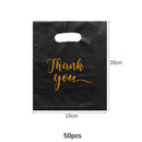 Thank You Plastic Gift Bags, Wedding, Birthday, Guest, Gift Wrap, Small Business, Candy, Pastry Store Packaging, 100 Pcs, 50 Pcs, 10Pcs 