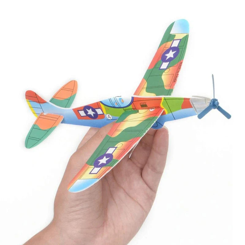 12PCS DIY Hand Throw Flying Glider Planes Kids Outdoor Games Avion Polystyrène Planeur Juguetes Divertidos Y Baratos
