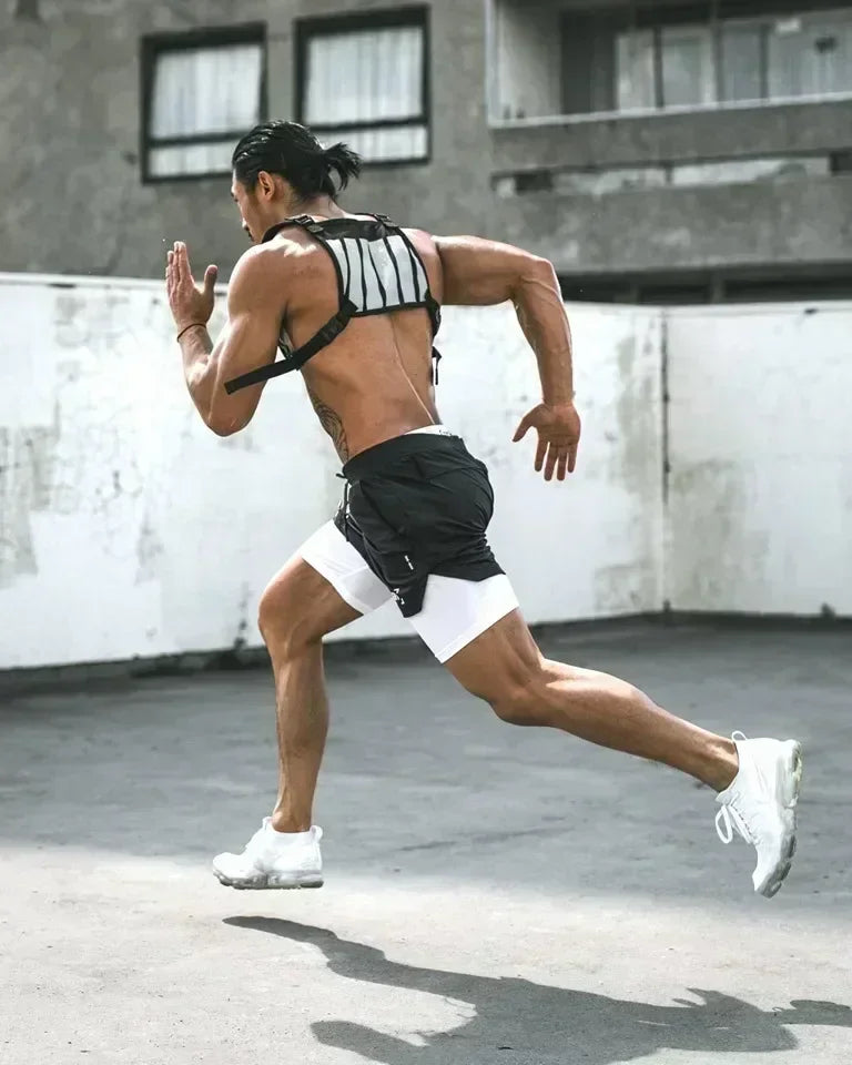 Men's Sports Shorts Anime Performance Shorts Printed Men GYM Casual Sport Compression Shorts Workout Running Mesh 2 in 1 Shorts