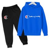 Kids Spring and Autumn Hoodie Men's and Women's Sports Set Casual Jogging Sports Top + Pants 2-12 Year Old Printed Card Letter