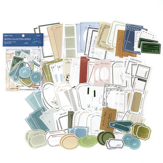 JIANQI 100pcs/pack Vintage Memo Paper Set DIY Scrapbooking School Supplies Decor Junk Journal Marking Stationery Notes Paper