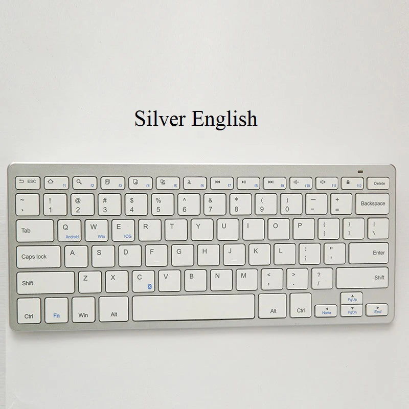 Bluetooth Keyboard Mini Ultra Thin Portable Wireless Keyboard Spanish Russian Layout for Tablet/iPad/Laptop/Phone