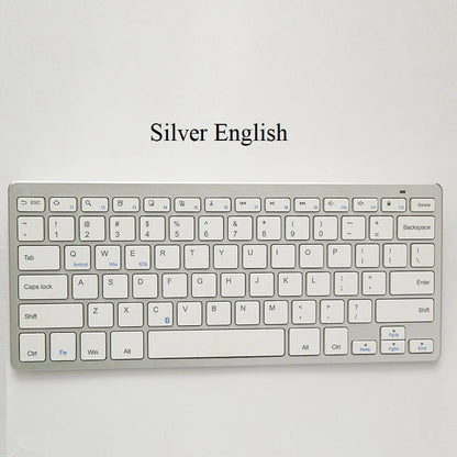 Bluetooth Keyboard Mini Ultra Thin Portable Wireless Keyboard Spanish Russian Layout for Tablet/iPad/Laptop/Phone