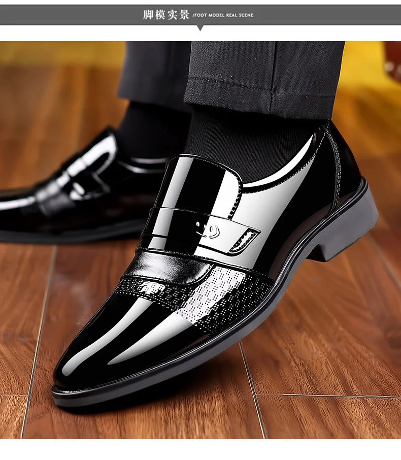 Luxury Men's Leather Shoes Retro Carved Lace-up Brogue Oxford Wedding Men Dress Shoes Male Formal Business Gentleman Office Shoes
