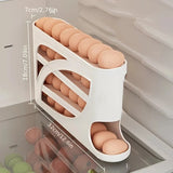 Automatic Scrolling Egg Rack Kitchen Egg Holder Storage Box Egg Basket Container Organizer Rolldown Refrigerator Egg Dispenser
