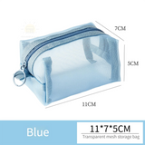 1pc Multifunctional Square Nylon Mesh Storage Bags Travel Portable Urltra-Light Mini Wash Bags Mini Zipper Coin Purse