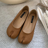 Women Flats Tabi Ninja Shoes Woman Ladies Microfiber Leather Comfy  Flats Split Toe Slippers Soft Bottom Loafers Solid Brief La