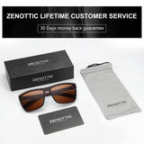 ZENOTTIC Polarized Sunglasses for Men Shades Lightweight TR90 Frame UV400 Protection Square Outdoor Travel Driving Sun Glasses