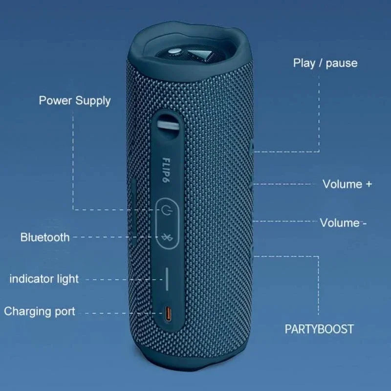 Nuevo altavoz Flip6 Bluetooth multifunción TWS con subwoofer portátil para exteriores, altavoz dual inalámbrico para cine en casa.