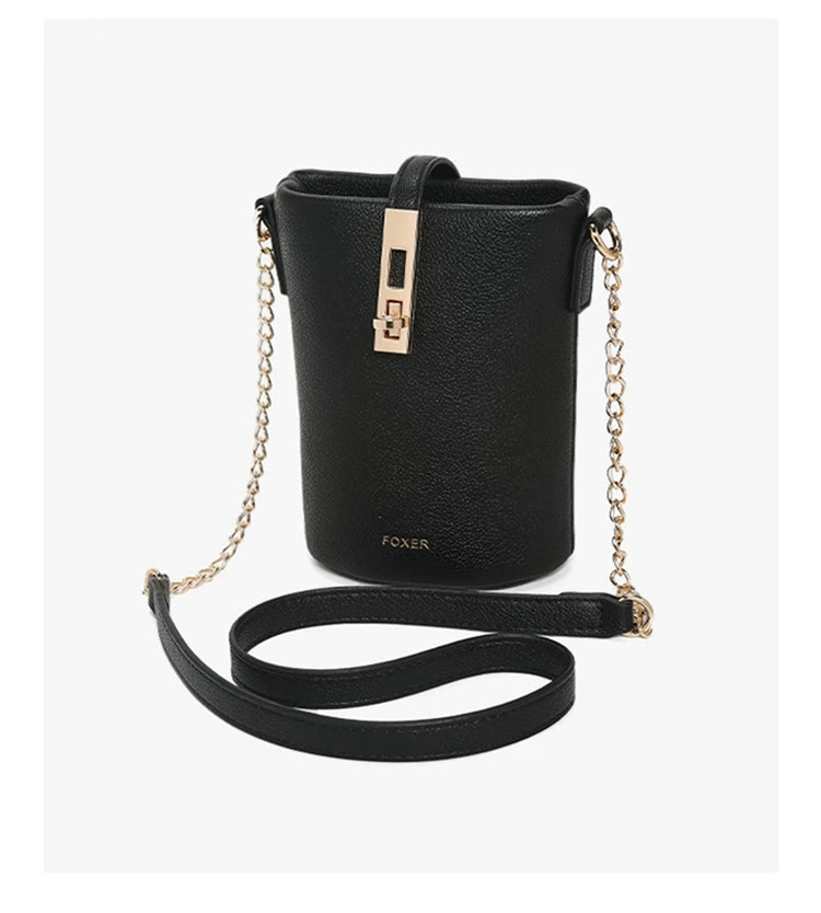 FOXER Brand Chic Mini Cellphone Bag Women's Shoulder Bag PU Leather Fashion Girl's Travel Small Crossbody Bag Purse
