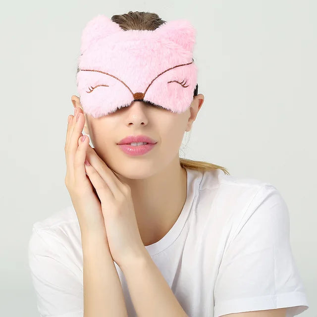Antifaz de peluche suave para dormir, bonito antifaz con forma de ojo de gato, antifaz para dormir saludable 