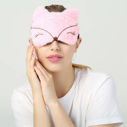 Antifaz de peluche suave para dormir, bonito antifaz con forma de ojo de gato, antifaz para dormir saludable 