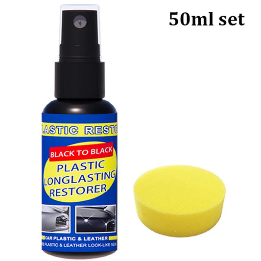 Restaurador de plástico para carro, produtos de limpeza de carro com brilho preto, restauração de couro plástico, polimento automático e reparo, renovador de revestimento