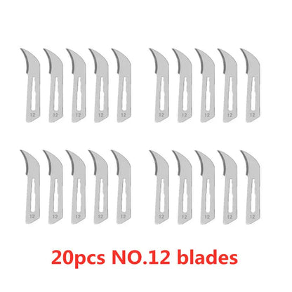 20-100pcs NO.10-15C Carbon Steel Carving Metal Scalpel Blades Handle DIY Cutting Repair Animal Surgical Knife Tool Box Non Slip