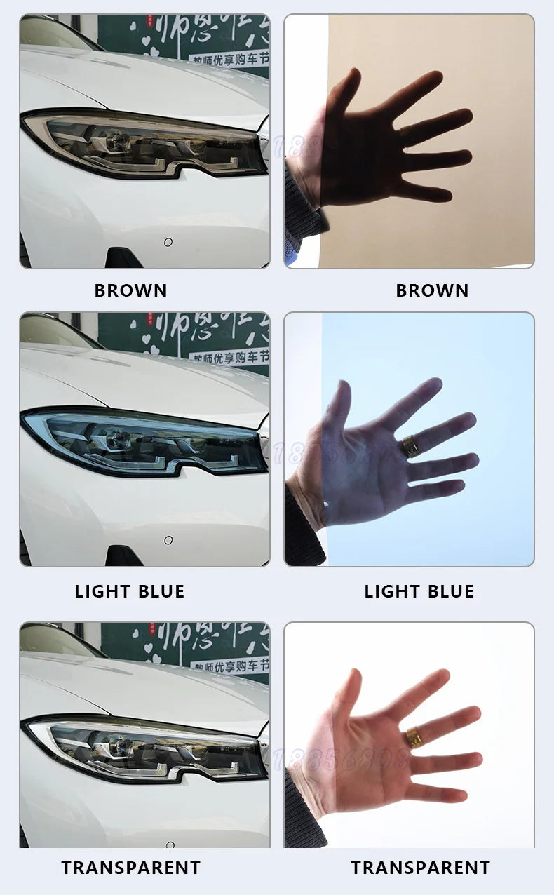 Car Headlight & Taillight & Fog Light Lamp wrap Film Smoke Black TPH PU PPF Protective Film For Car Styling Motorcycle Decorate
