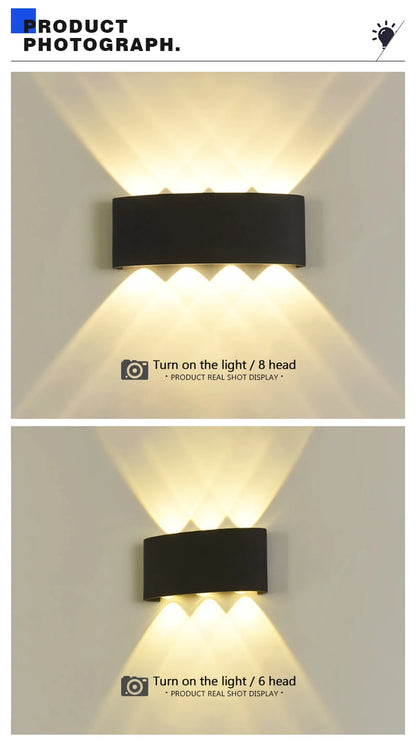 Modern LED Wall Lights Indoor and Outdoor Waterproof Wall Lights Living Room Corridors Courtyard Gardens Outdoor Wall Lights