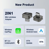 Wireless 2IN1 CarPlay Android Auto Wireless Supermini Box Adapter Plug And Play Dongle Bluetooth WiFi Fast Connect