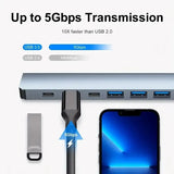 8 In 2 USB HUB With Splitter Card Reader, USB C Port, USB 3.0 / 2.0, SD/TF Splitter Card Reader, Docking Station