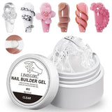 LIMEGIRL 15g Non-Stick Extension Gel UV Quick Build Solid Nail Extension Gel 3D Shaping Nail Art Solid Milky Jelly Hard Gel