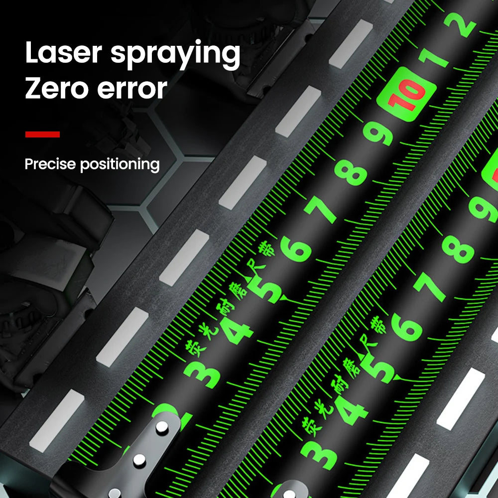 1PCS Self Locking Steel Tape Measuring Tool High-Precision Laser Inkjet Code Box Ruler Measure Fluorescent Widened Meter Ruler