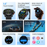 HAYLOU Solar Ultra GPS Smartwatch 1.6” AMOLED Display 5ATM Waterproof Built-in GPS Bluetooth Phone Calls Sports Smart Watch