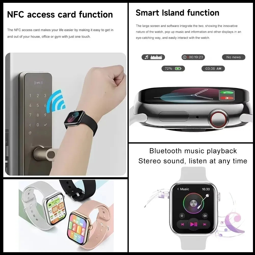 NEW Smart Watch Series 10 HD Screen Custom Dial Wireless Charging Men BT Call NFC Women Sport GPS Smartwatch For IOS Android