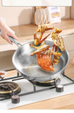 26/28/30cm German Pure Titanium Frying Pan Non-stick Frying Pan Uncoated Fish Scale Hammer Pattern Titanium Alloy Cookware