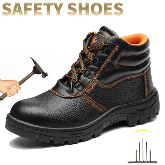 Wear-resistant Men's Work Safety Boots, Anti-smash, Anti-puncture Work Sneakers, Waterproof, Indestructible Protective Work Boot