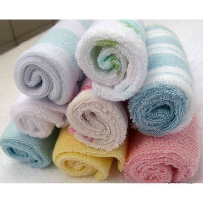 8PCS Baby Washcloths Set, Soft Absorbent Organic Cotton Washable Saliva Towel Face Wipes, Newborn Bath Face Towel Random Color