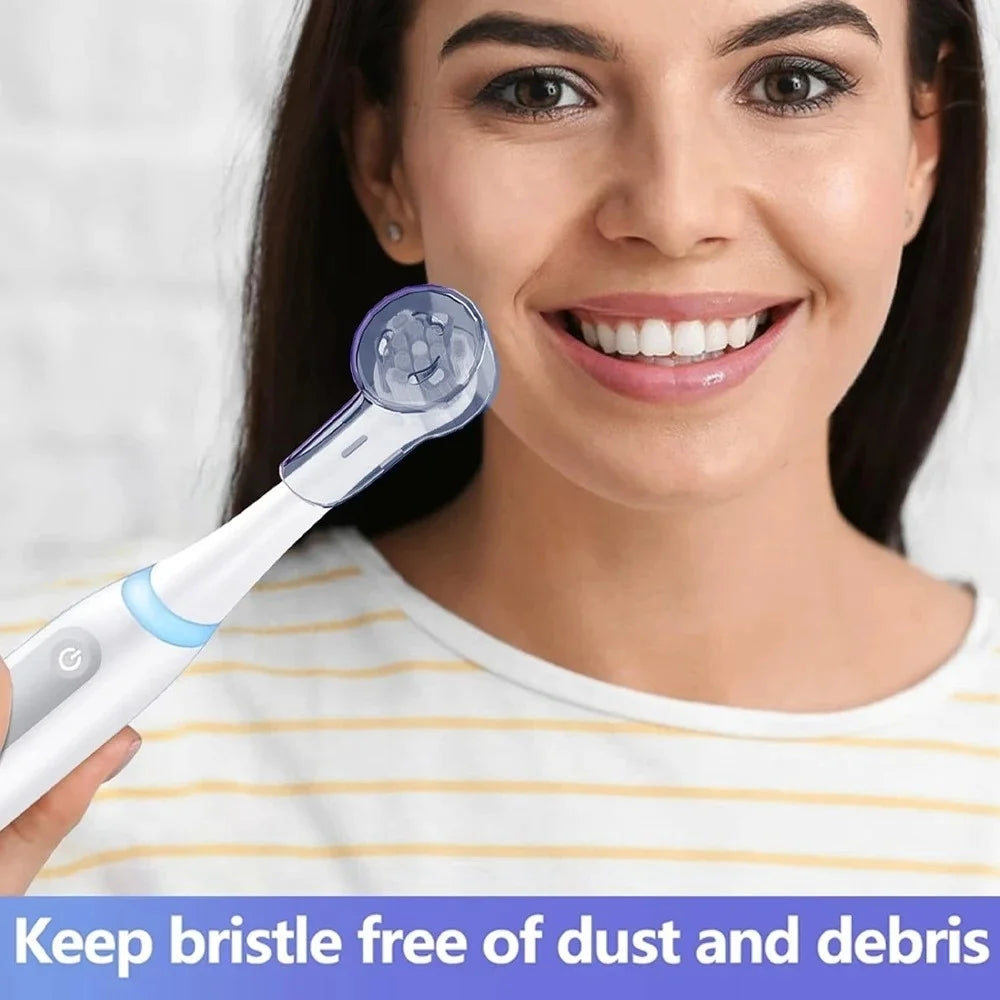 Kit com 2 ou 4 capas protetoras contra poeira para cabeças de escova de dentes elétrica, compatíveis com as linhas Braun Oral-B e iO.