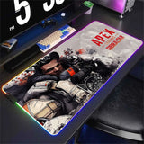 Alfombrilla de ratón luminosa Apex Legend, protector de escritorio, accesorio de anime, alfombrilla de ratón RGB, teclado, ordenador, gamer, mesa, alfombrilla retroiluminada para juegos