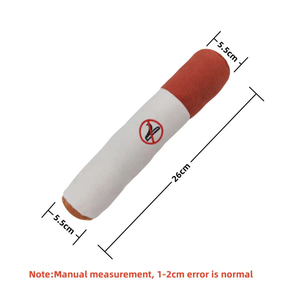 Juguete de peluche con sonido de cigarro para perros, juguete para cachorros con palo verde, juguete para morder con chirrido, relleno crudo, para articulaciones de perro.