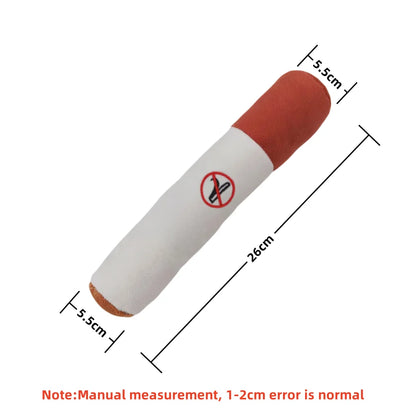 Juguete de peluche con sonido de cigarro para perros, juguete para cachorros con palo verde, juguete para morder con chirrido, relleno crudo, para articulaciones de perro.