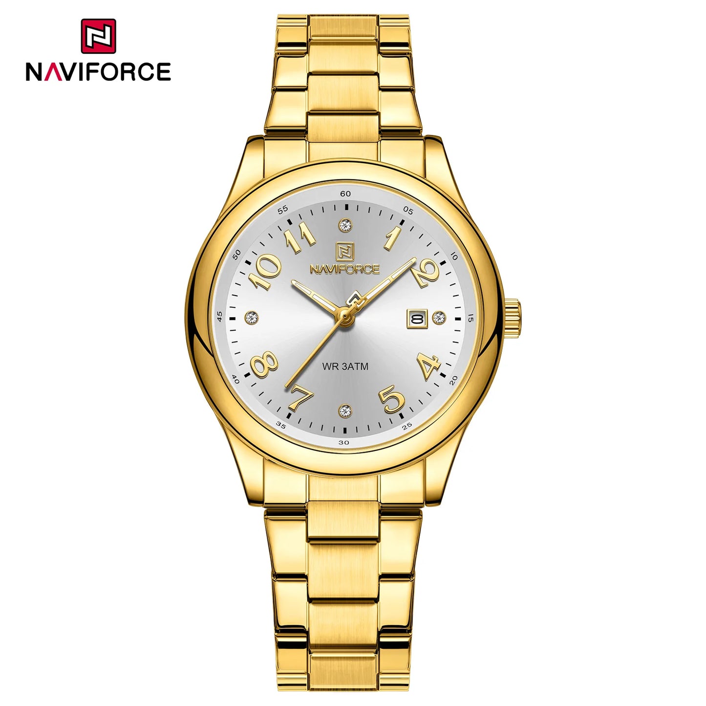 NAVIFORCE Luxury Watch for Women Waterproof Luminous Date Stainless Steel Ladies Quartz Watches Fashion Casual Wristwatch Girl